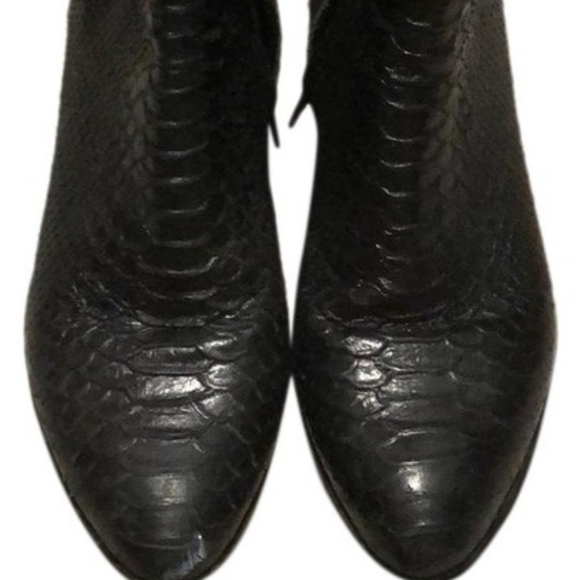 Fabianelli Black Snakeskin Booties - Picture 3 of 8